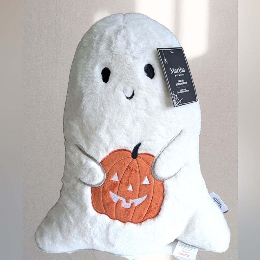 Ghost with Pumpkin Pillow 🎃
